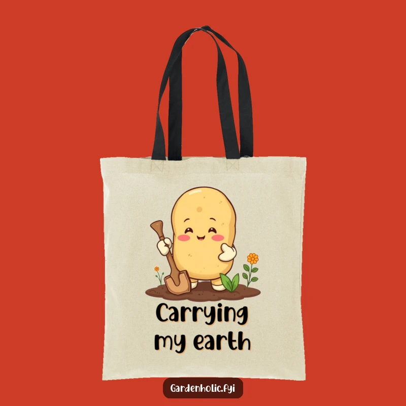 Funny Happy Potato Tote Bag: Enthusiastic Gardener Accessory for Spud Fans