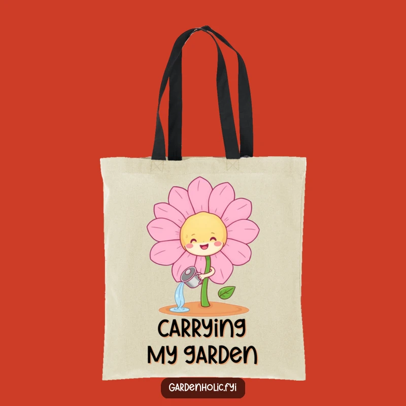 Funny Sprout Watering Flower Tote Bag: Eco-Friendly Garden Fun, Perfect Gift