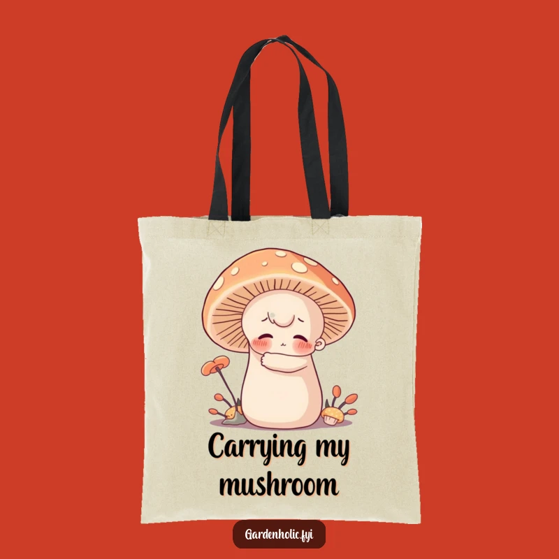 Funny Mushroom Hugger Tote Bag - Chic Character Cuddle, Practical Funny Gift for Shoppers