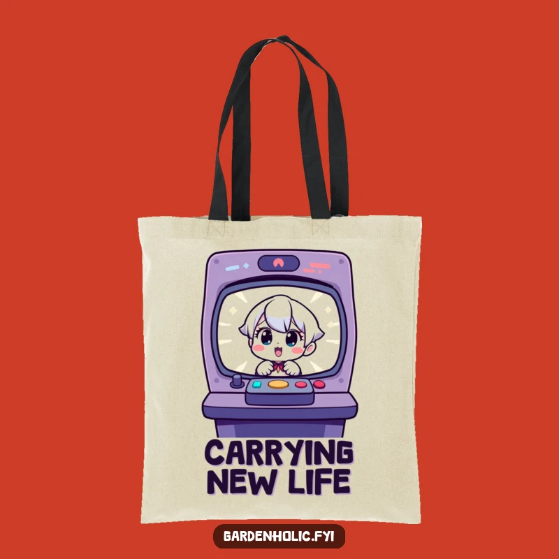 Funny Gardener Tote Bag: Charming Character's Seedling Surprise Carry-All