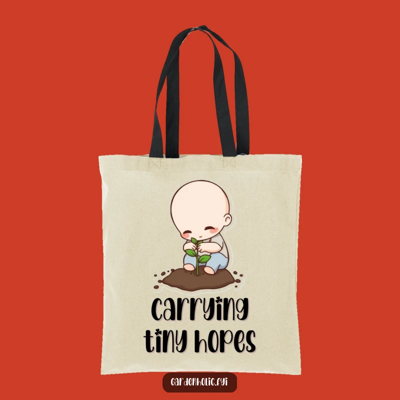 Funny Planting Tote Bag: Tiny Being Seed Carrier, Durable Humorous Garden Gift!