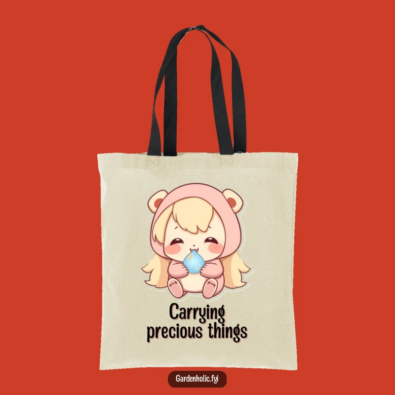 Funny Dewdrop Hug Tote Bag - Carry Gentle Moments with This Serene Humorous Design!