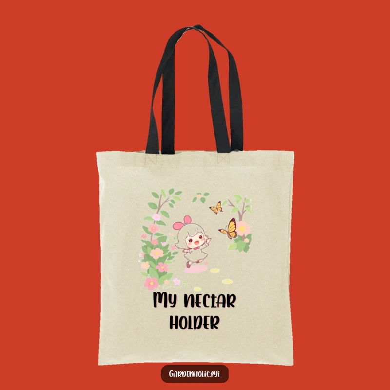 Funny Garden Tote Bag: Joyful Chasing Character Carryall for Garden Finds