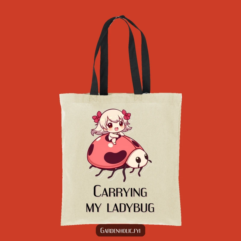 Funny Ladybug Rider Tote: Giant Bug Carry-All, Hilarious Insect Accessory, Perfect Funny Gift