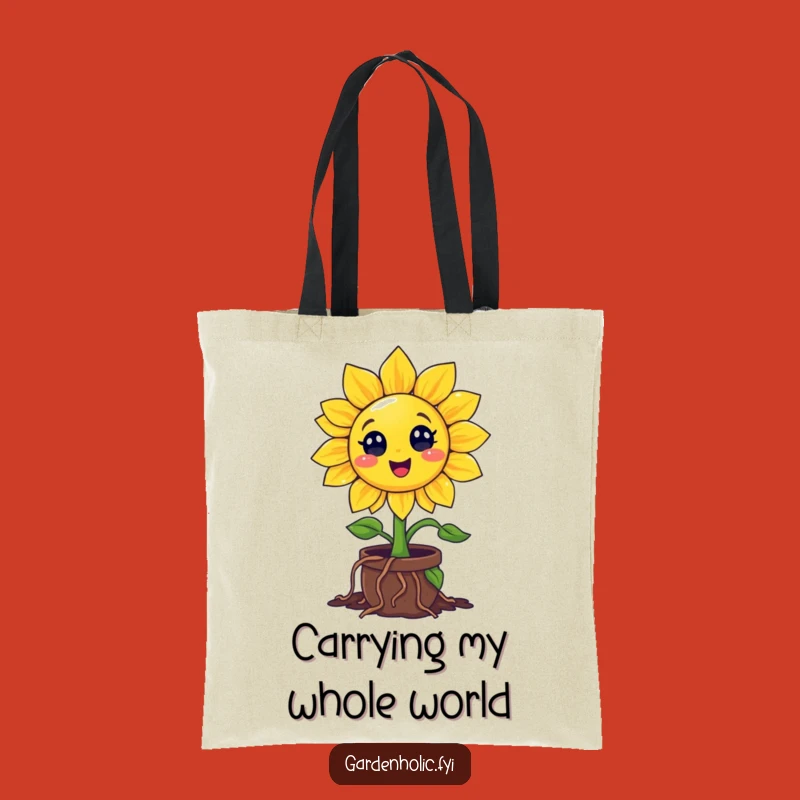 Funny Sunflower Tote Bag: Enthusiastic Roots For Your Groceries, A Hilarious Gift