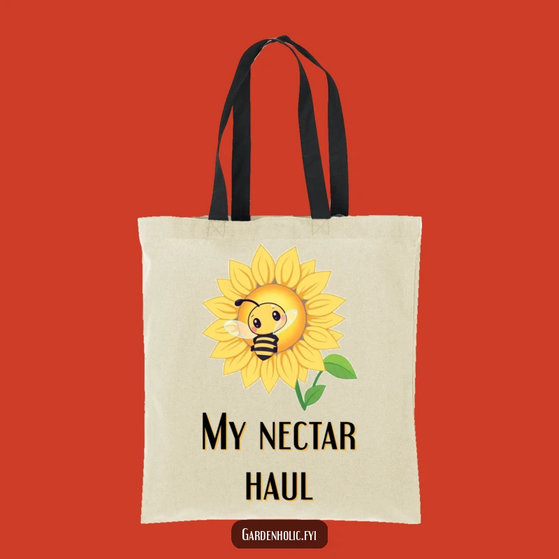 Funny Bee Sunflower Tote Bag: Curious Buzzing, Stylish Funny Gift for Essentials