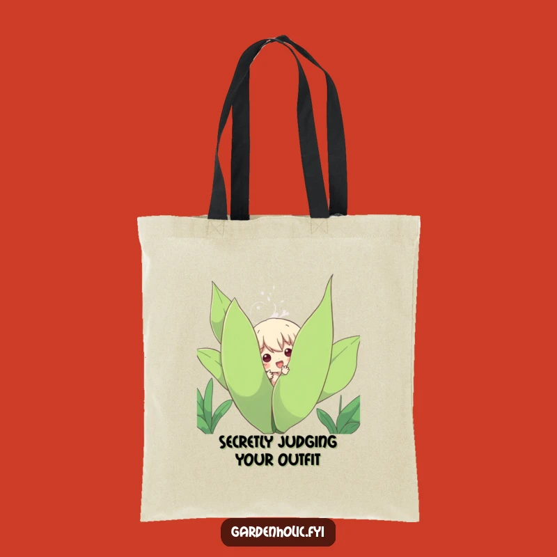 Funny Plant Peeker Tote Bag - Chic Character Hiding, Practical Funny Gift for Shoppers